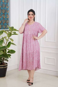 دشداشة قصيرة • كشمير مشجر • مقاسات 2XL-5XL