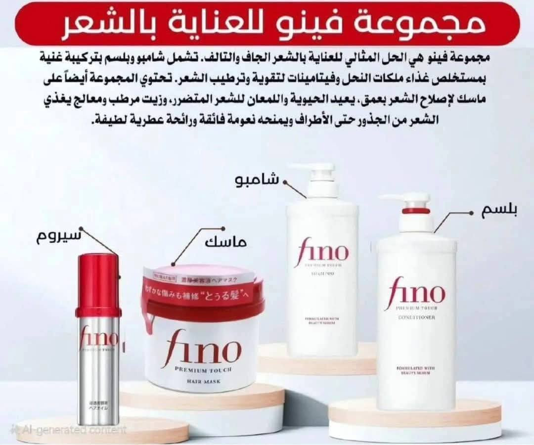 ❤️Fino Premium Touch❤️
ودّعي التساقط والتقصف.. مع عرض فينو المميز يخلي شعرك رطب، قوي، ولامع من أول استخدام!

اقوى مجموعة للشعر من فينو لاصلاح الشعر التالف والمتقصف ومنع التساقط🔥
تتكون المجموعة من شامبو وبلسم وماسك وسيروم ❤️

🔘 شامبو :
ينظف الشعر بلطف مع الحفاظ على الرطوبة الأساسية ويمنع التساقط ويقوي البصيلة تم تركيبه لتعزيز اللمعان وتحسين صحة الشعر بشكل عام، مما يجعله البداية المثالية لروتين العناية بالشعر.

🔘 بلسم :
يوفر هذا البلسم ترطيبًا غنيًا وفوائد فك التشابك، مما يجعل شعرك ناعمًا وسهل التصفيف ومليئًا بالحياة. 
مثالي للاستخدام اليومي للحفاظ على شعر ناعم وصحي المظهر.

🔘 ماسك :
ماسك لاعادة ترميم وبناء الشعر التالف نتيجة الاصباغ او الحرارة او المؤثرات الخارجية.
يعيد للشعر حيويته وقوته ونعومته ويعطي لمعة للشعر .
يحتوي على العسل الذي يرطب وينعم الشعر .

🔘 سيروم :
هو زيت علاجي للشعر يمنع التساقط ويعمل على إصلاح الشعر التالف بشكل مكثف.
لو شعرك جافًا أو معرض للتلف بسبب الظروف الجوية القاسية أو الأشعة فوق البنفسجية أو الصبغ او التسريح أو الاستشوار ح يصلحه ويعالجه لك
يعطي لمعان صحي للشعر . 
غير لزج ولا يترك اثر دهني على الشعر .
صنع في اليابان🇯🇵🇯🇵
🚘يوجد خدمة توصيل لجميع محافظات العراق


**إذا كنت صاحب هذا الإعلان وتريد حذفه لأي سبب، رجاءا أرسل رسالة إلى الدعم الفني**