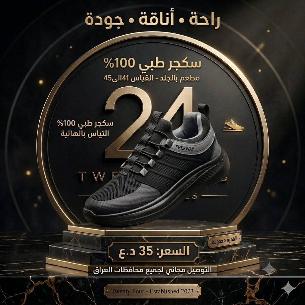 سكيجر طبي100% مريح جداً للقدم تقنية Memory Foam لراحة طوال اليوم
خفيف وعملي للمشي والدوام والطلعات خامة ممتازة وتصميم عصري فاخر بارد ومريح

💎 موديلات مميزة 
✅ ضمان الثقة والاستلام
فحص البضاعة مقابل المندوب قبل الاستلام
اذا الموديل او الكوالتي غير مطابق لا تستلم

عرض خاص لفترة محدودة 
السعر فقط: 35 الف فقط
🚚 توصيل مجاني إلى جميع محافظات العراق
⚠️ الكمية محدودة 

📸 شاهد الصور والاسعار بنفسك قبل الحجز
للطلب والحجز ارسال صورة المديل والقياس


**إذا كنت صاحب هذا الإعلان وتريد حذفه لأي سبب، رجاءا أرسل رسالة إلى الدعم الفني**
