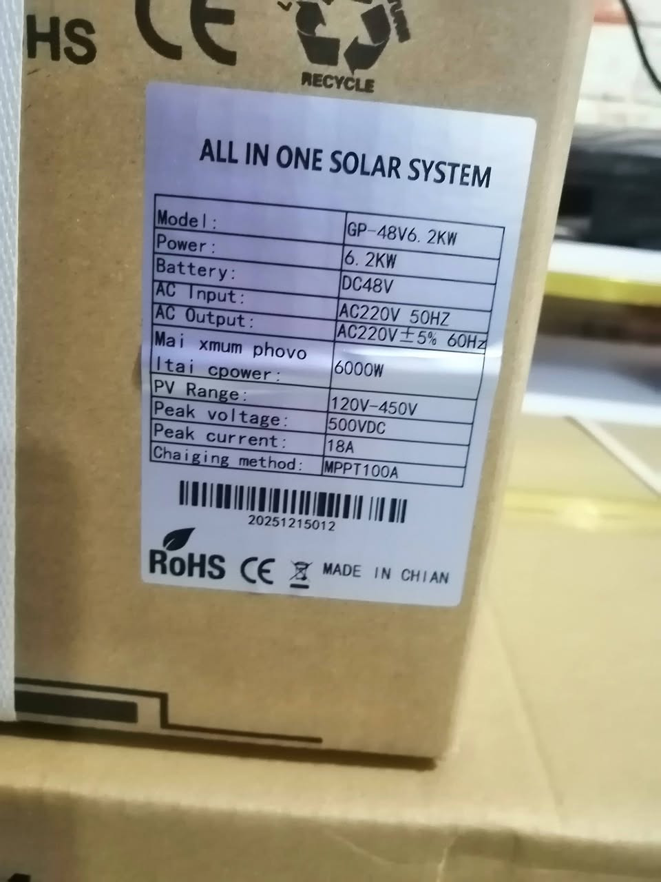 بمناسبة العيد... وصول كمية محدودة انفيرتر 6.2 kw نظام ٤٨ فولت  ضمان سنه وكارت ضمان من الشركة والسعر مناسب جدا وتنافسي... للحجز الاتصال *********** مهندس حيدر الربيعي للطاقة الشمسية ويوجد توصيل لكافة انحاء العراق مجانا. سارع قبل نفاذ الكمية
