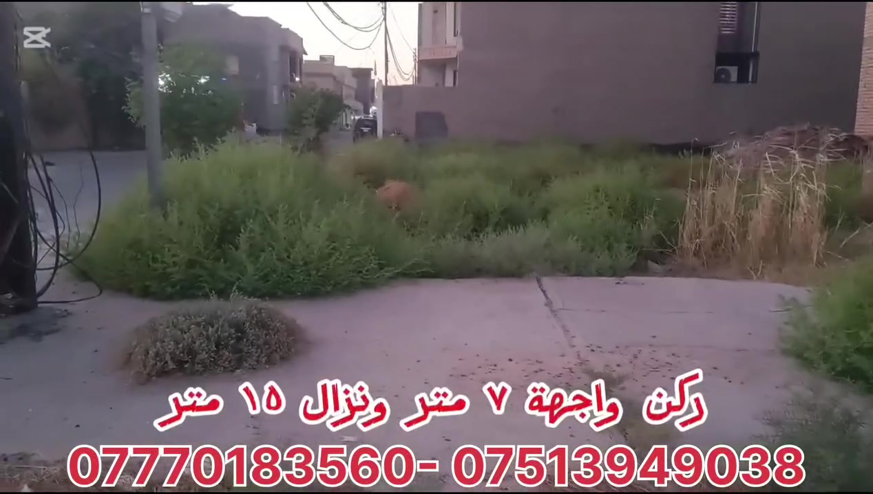 السلام عليكم 
قطعة للبيع المحمودية حي الكرار طليطلة مساحة ١٠٠متر ركن واجهة ٧ ونزال ١٥ شارع ٢٠ للاستفسار ***********-***********
أو مراسلة الصفحة
