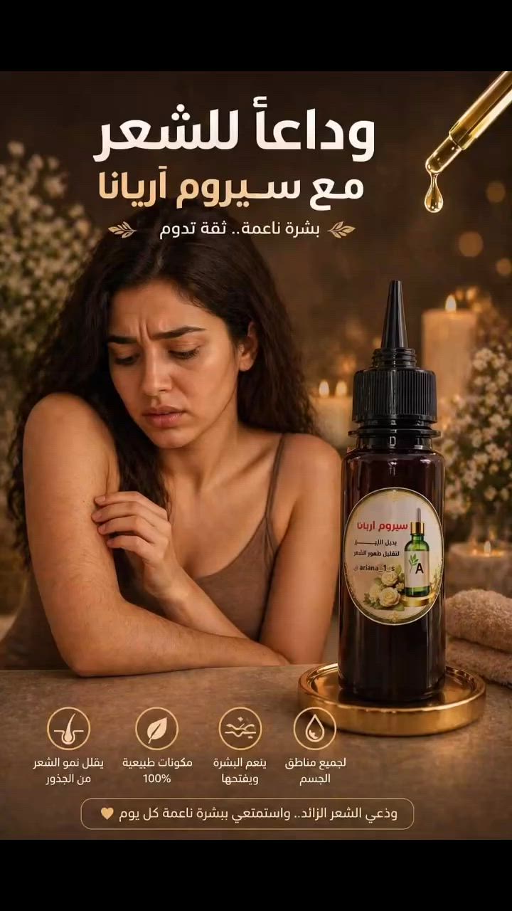 ✨ تعبتِ من شعر الجسم؟
💔 الحل صار بين إيدج!
سيروم آريانا 🌿
من أول استخدام يقلل نمو الشعر
ويخلي بشرتج ناعمة مثل الحرير ✨
وداعاً للحلاقة والتعب 👋
وأهلاً بالنعومة الدائمة 💚

 #منتجات #العلاج_بالمكونات_الطبيعية #الحجزوالاستفسارراسلوني #فوريفر #يوجدخدمة #علاح #ترند #اكسبلور


**إذا كنت صاحب هذا الإعلان وتريد حذفه لأي سبب، رجاءا أرسل رسالة إلى الدعم الفني**