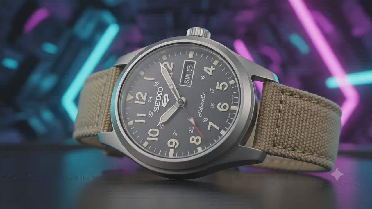 ⌚️ Seiko 5 Sports Field SRPG35K1

تصميم مستوحى من الساعات العسكرية الكلاسيكية، يجمع بين المتانة والعملية والأناقة اليومية في ساعة واحدة.

🔹 حركة أوتوماتيكية Seiko 4R36 مع إمكانية التعبئة اليدوية وإيقاف الثواني لضبط الوقت بدقة.
🔹 مينا أسود واضح مع إضاءة LumiBrite قوية لقراءة مثالية في مختلف الظروف.
🔹 هيكل من الستانلس ستيل بتشطيب مطفي يمنحها مظهراً احترافياً ويقلل الانعكاسات.
🔹 زجاج Hardlex مقبب لمتانة إضافية وتحمل أعلى للاستخدام اليومي.
🔹 حزام NATO نايلون بلون كاكي يمنحها الطابع العسكري الأصيل.
🔹 مقاومة للماء حتى 100 متر.
🔹 ظهر شفاف يكشف جمال الحركة الميكانيكية من الداخل.

📌 رقم الموديل: SRPG35K1
📏 قطر العلبة: 39.4 مم
⚙️ احتياطي طاقة يصل إلى 41 ساعة

✅ ساعة أصلية 100%
✅ ضمان حقيقي لمدة سنة استبدال

للحجز والاستفسار:
📞 ***********

AB Watches
وجهتك للساعات الأصلية بضمان حقيقي وثقة تامة.

#Seiko #Seiko5 #Seiko5Sports #SRPG35K1 #FieldWatch #AutomaticWatch #MilitaryWatch #WatchCollector #SeikoLovers #OriginalWatch #MensWatch #LuxuryWatch #ABWatches #Baghdad #Iraq #سيكو #سيكو5 #ساعات_اصلية #ساعات_رجالية #AB_Watches
