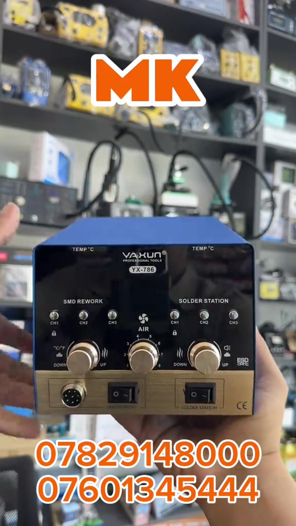 محطة اللحام الاحترافية YAXUN YX-786 وصلت الآن! إذا كنت تبحث عن الدقة والاعتمادية في صيانة الهواتف الإلكترونية، فإن YAXUN YX-786 هي الخيار المناسب لك. ✅ محطة 2 في 1 (هوت إير + كاوية لحام) ✅ تحكم مستقل بدرجة حرارة الهوت إير والكاوية ✅ ضبط سرعة تدفق الهواء بسهولة ✅ قنوات حفظ إعدادات (CH1 / CH2 / CH3) لتبديل سريع بين أوضاع العمل ✅ نظام حماية ESD Safe لحماية المكونات الحساسة ✅ مناسبة لأعمال فك وتركيب الآيسيات، تغيير منافذ الشحن، وصيانة البوردات بدقة عالية. 📍 متوفرة الآن لدى شركة محمد الخفاجي MK 📞 *********** 📞 ***********
