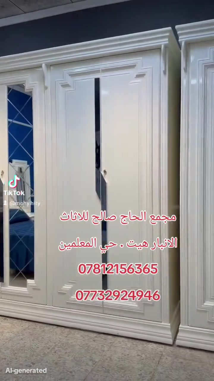 ***********
***********
✅2.400مليونين  🔴نجارة عراقية 100‎%‎ درجة  اولى  > تتكون من 11 قطعه          ✨مجمع الحاج صالح للاثاث العراقي ✨✅ اناره بلسرير 3 الوان متغير ✅✅وجه الكنتور خشب MDF11 ملم ✅داخل الكنتور صاج طبيعي 4ملم✅الظهر جرجوبة شد براغي ✅القاعدة الارضية للكنتوروالزاويه بلوك صاج ✅السقف للكنتورً والزاويه بلوك صاج ✅ارتفاع الكنتور255سم ✅عرض  الكنتور320 سم✅عرض الكنتور مع زاوية الملابس435 سم ✅شازلون خزان✅طابورية جلوس اضافية ✅اناره بلسرير متغير 3 الوان                     🔴السعر 2.400  فقط 🔴🔻 العنوان :  * الانبار . هيت. حي المعلمين
