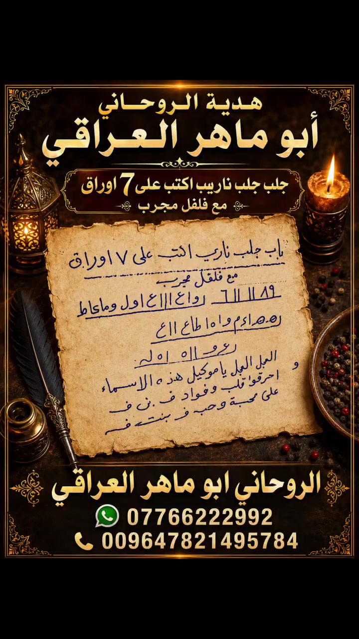 جلب الحبيب 
لتواصل معنا عبر الواتس اب من الأرقام التالية 
الروحاني ابو ماهر العراقي 
داخل العراق 
***********
خارج العراق 
009647821495784
